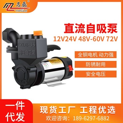 新款电动车户外农用浇灌菜水井抽水泵 12V24V48V不锈钢直流自吸泵