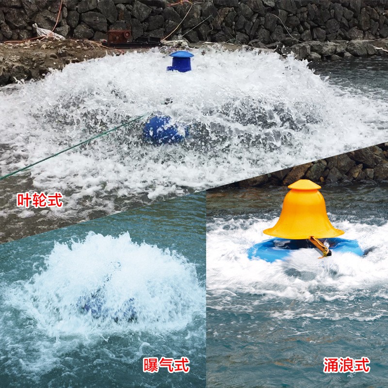 叶轮式鱼塘增氧机 三浮球叶轮式增氧泵 大鱼塘养鱼虾塘增氧机图4
