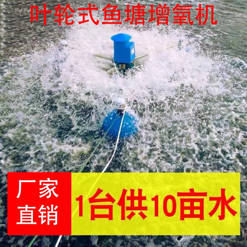 叶轮式鱼塘增氧机 三浮球叶轮式增氧泵 大鱼塘养鱼虾塘增氧机图3
