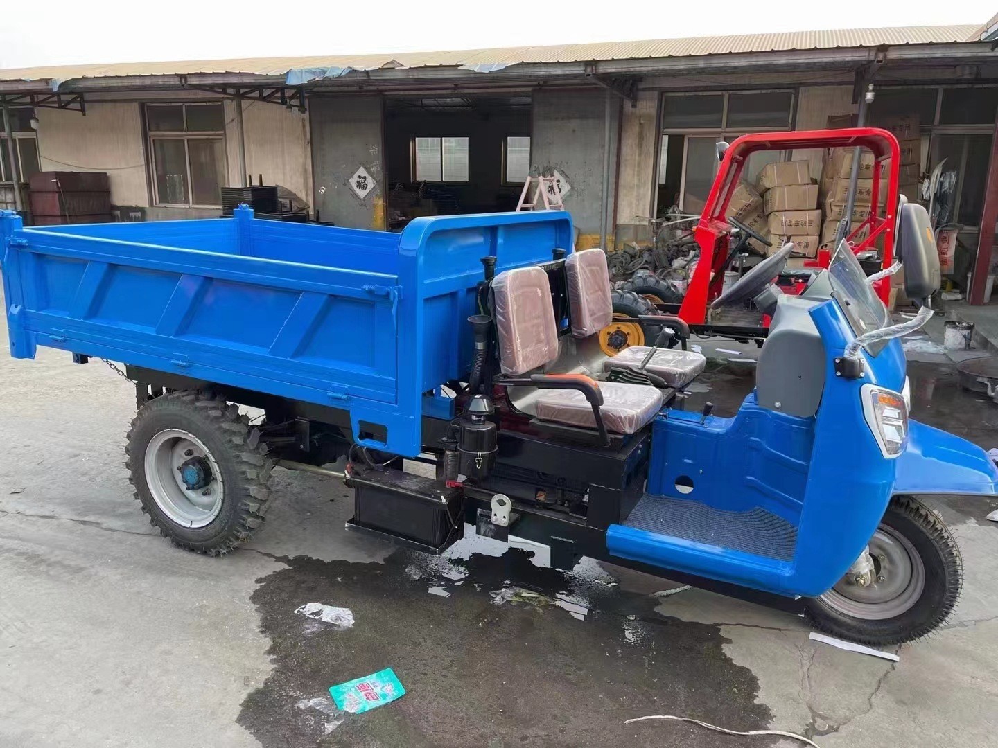 农用三轮车建筑工程翻斗车工地用的液压自卸柴油三轮车图4