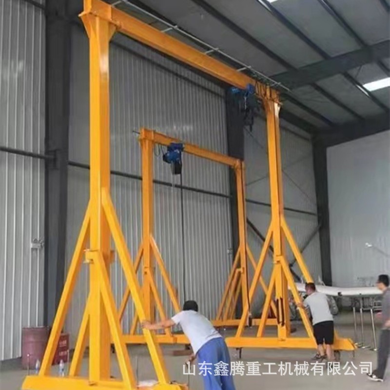 万向旋转龙门架厂家 1-10吨手推式龙门架 微小型龙门吊航吊图3