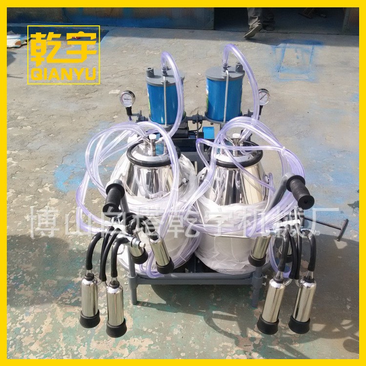 活塞式双桶挤奶机 畜牧业移动式小型奶牛挤奶机 牛羊用小型挤奶机图2
