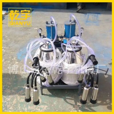活塞式双桶挤奶机 畜牧业移动式小型奶牛挤奶机 牛羊用小型挤奶机