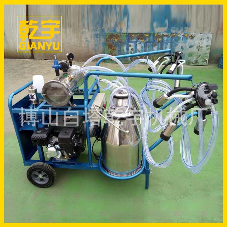 山东挤奶机厂家供应双桶真空泵油电两用挤奶机 移动式奶牛挤奶机图3