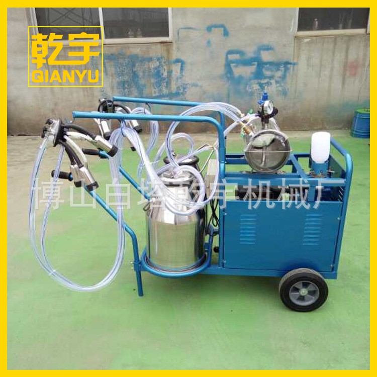 山东挤奶机厂家供应双桶真空泵油电两用挤奶机 移动式奶牛挤奶机图2