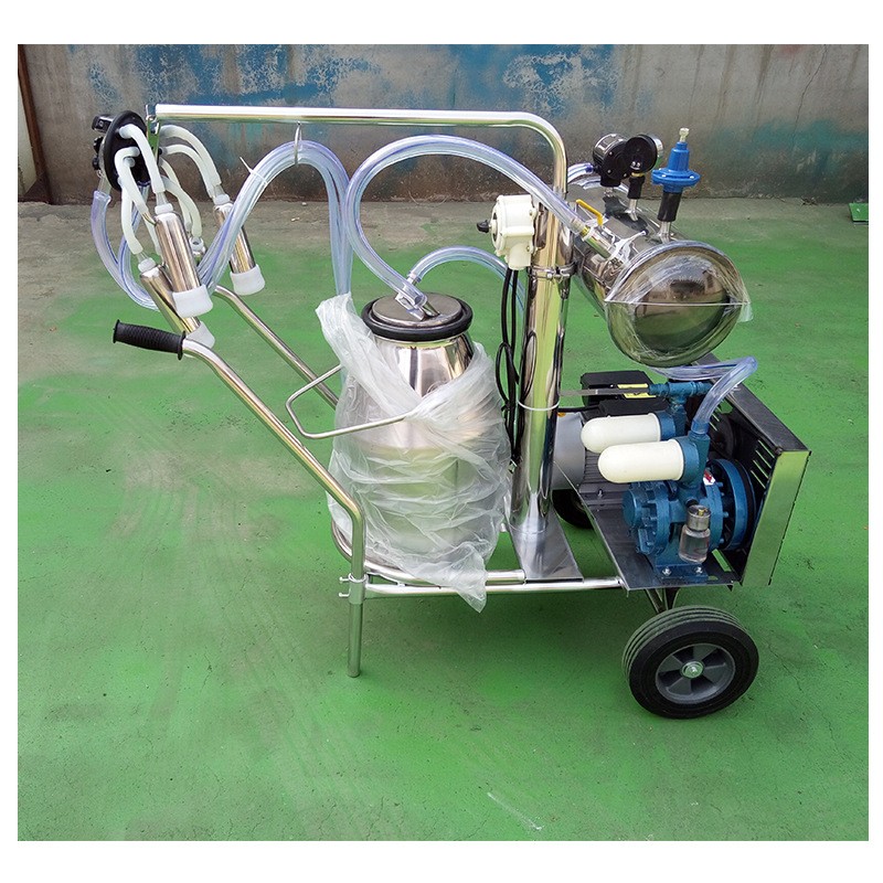 手推式不锈钢挤奶机 奶山羊真空泵脉冲式挤奶器 真空泵自动挤奶机图5