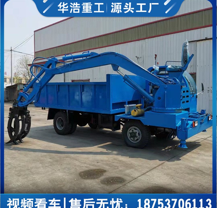 四不像随车抓木机 农用抓取运输抓木机 轮式自卸翻斗抓木机厂家图3