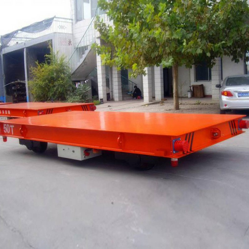 电动轨道地平车 工业车间重型低压40吨蓄电池无轨平板车搬运车图2