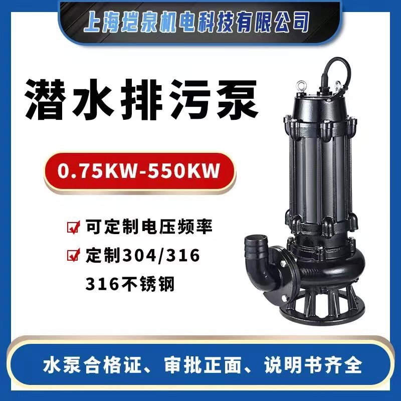 WQ无堵塞污水泵农用工程排污泵 潜污泵 抽水机潜水泵上海人民图3