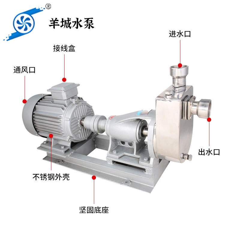广州羊城FX不锈钢自吸泵 耐腐蚀卧式提升泵防爆排污泵 自吸污水泵图4