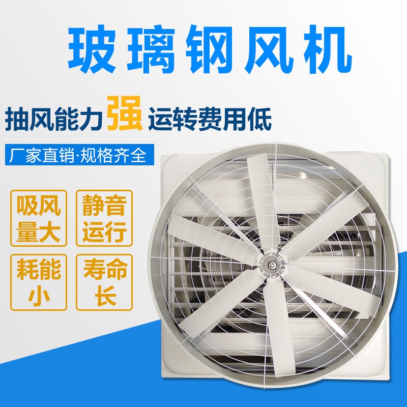 1460玻璃钢负压风机 工业矿山玻璃钢排气扇排风机 畜牧养殖抽风机图3