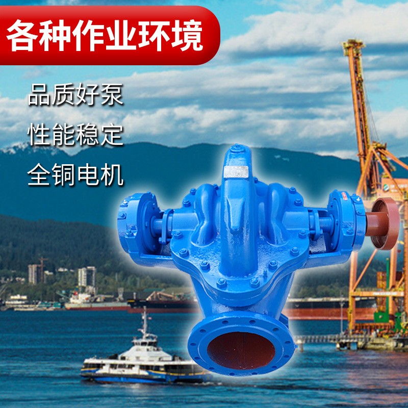 双吸泵 S/SH型中开泵大流量高扬程清水离心泵 灌溉循环工业排水泵图3