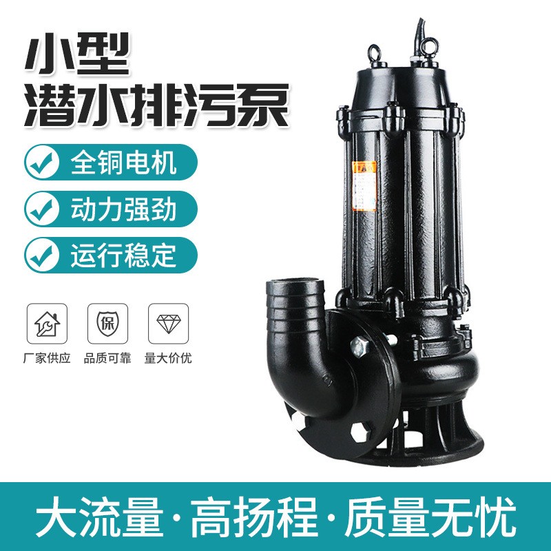 小型潜水排污泵定做 4KW无堵塞单三相污水泵 家用生活废水处理泵图3