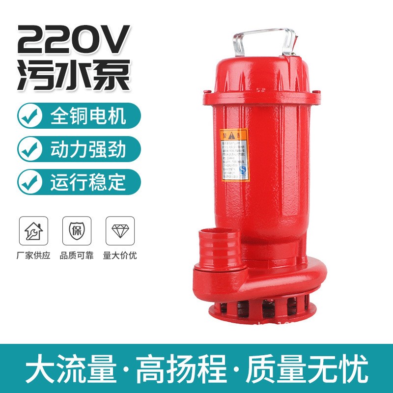 家用小型抽水泵批发 化粪池抽粪排污泵泥浆 高扬程潜污水泵220V图2