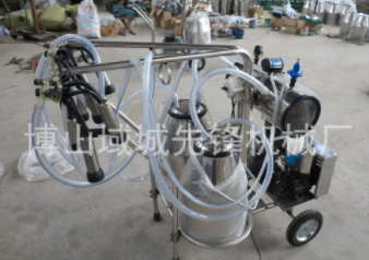 厂家供应双桶移动式挤奶机 奶牛奶羊真空泵挤奶机 YZX-2挤羊奶图4