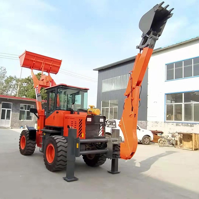 现货批发两头忙装载机回转式装卸装载机可定 制多款式铲挖一体机图4