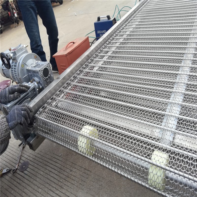 工业重型链条网带输送机果蔬清洗304不锈钢多层网带式爬坡提升机图5