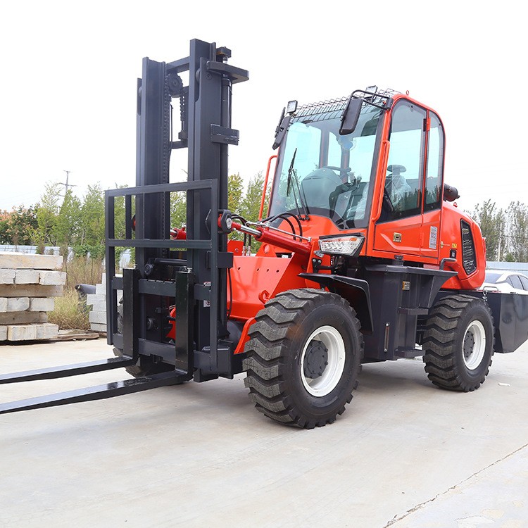 山地四驱越野型叉车 内燃式堆高叉车液压升降3吨5吨小型越野叉车图2