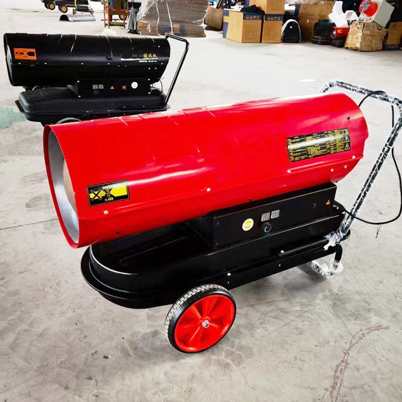 大棚花卉保温暖风机养殖育雏柴油热风机墙面预制件烘干燃油暖风机图2