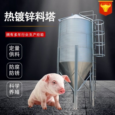 生产畜牧养殖业机械设备自动化养猪料线猪舍储存饲料塔热镀锌料塔