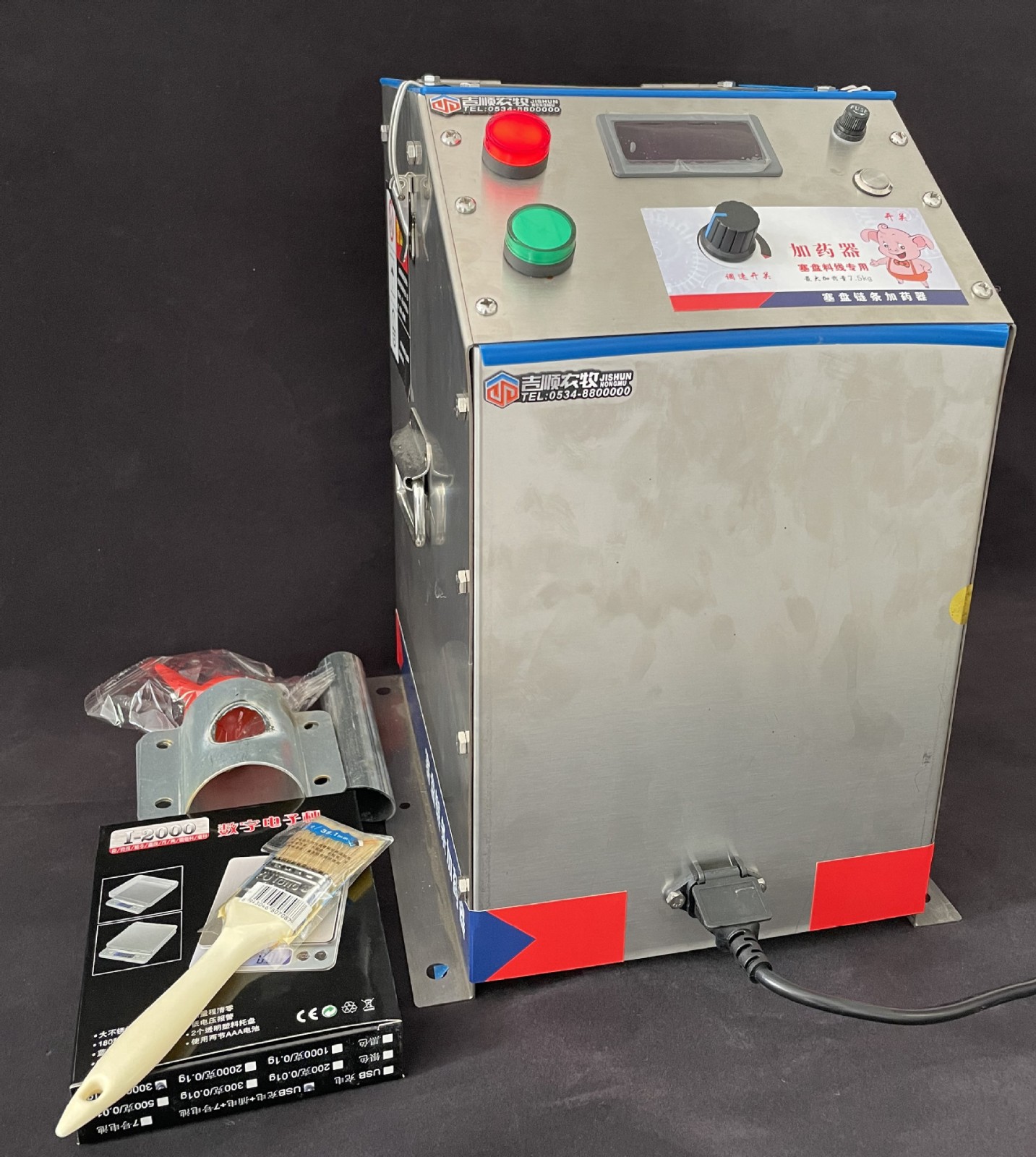 厂家供应全自动猪用喂料料线加药器不锈钢加药器赛盘料线加药器图3