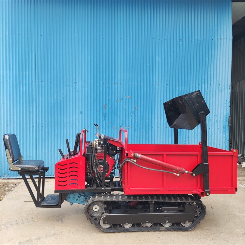 自走式手扶履带自卸车全地形履带爬山虎 0.5-1.5吨手扶履带运输车图2