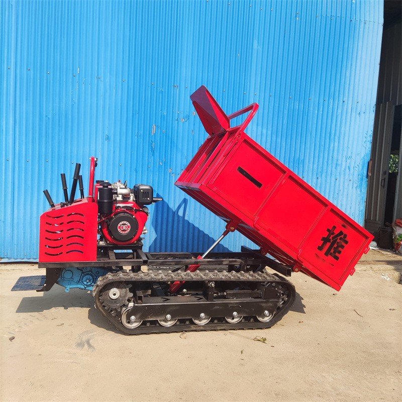 自走式手扶履带自卸车全地形履带爬山虎 0.5-1.5吨手扶履带运输车图3