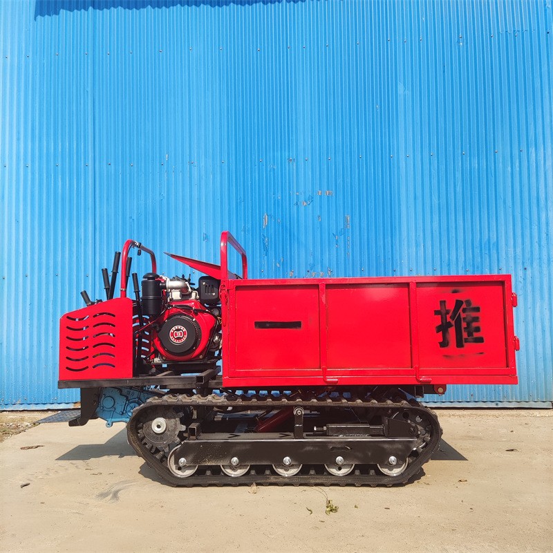 手扶履带式搬运车带装载斗 1吨自卸式履带车 农村搬运小型履带车图5