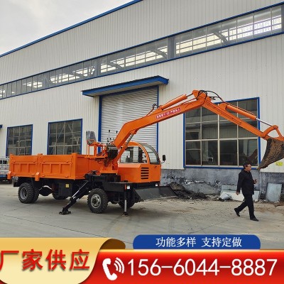 农用四不像随车挖 轮式拖拉机带挖机 四驱自卸随车挖