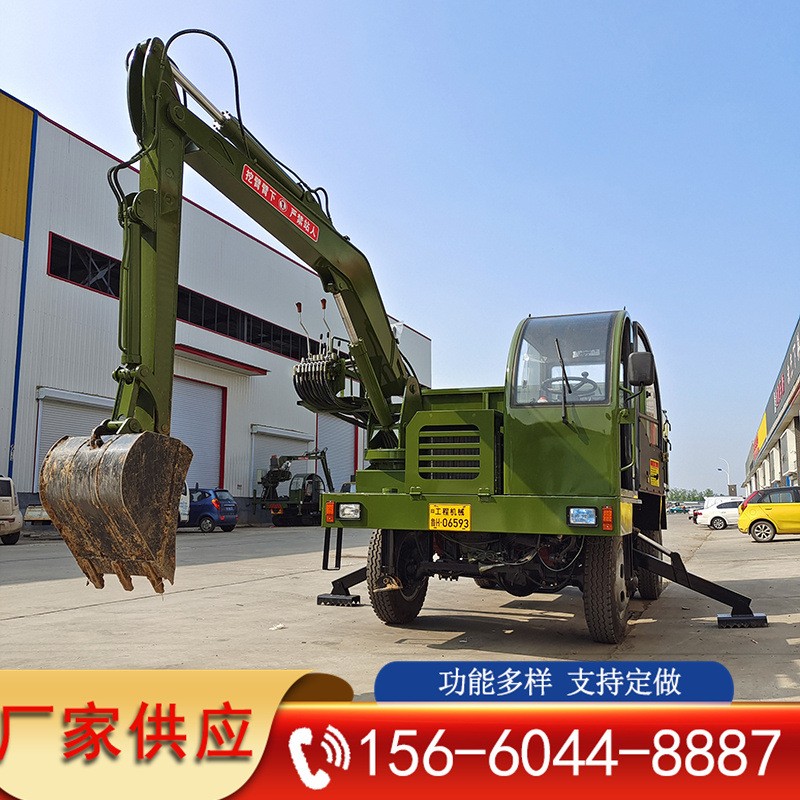 农用四不像随车挖 轮式拖拉机带挖机 四驱自卸随车挖图5