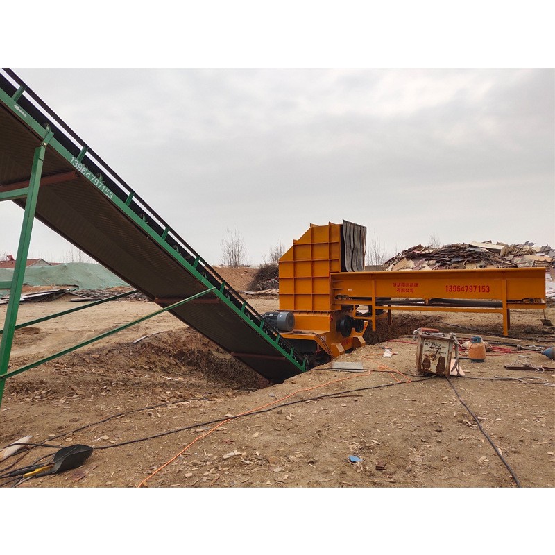 卧式刀辊破碎机规格 拆迁料燃料破碎机 树枝树皮草料破碎机图2