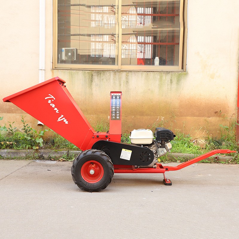 园林轮式手扶碎枝机可移动小型树枝粉碎机修剪物汽油碎枝机直营图3