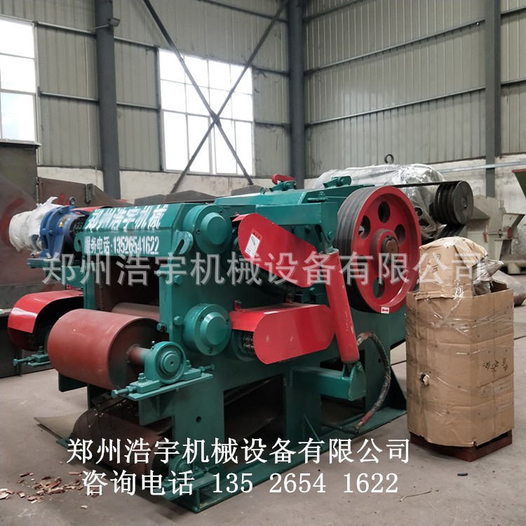 输送机进料竹子破碎机 毛竹破碎机 鼓式竹子切片机图4