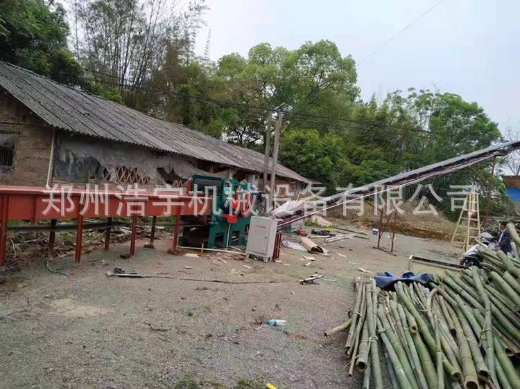 输送机进料竹子破碎机 毛竹破碎机 鼓式竹子切片机图3