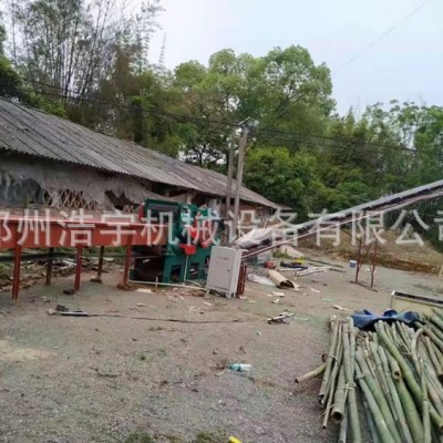 输送机进料竹子破碎机 毛竹破碎机 鼓式竹子切片机