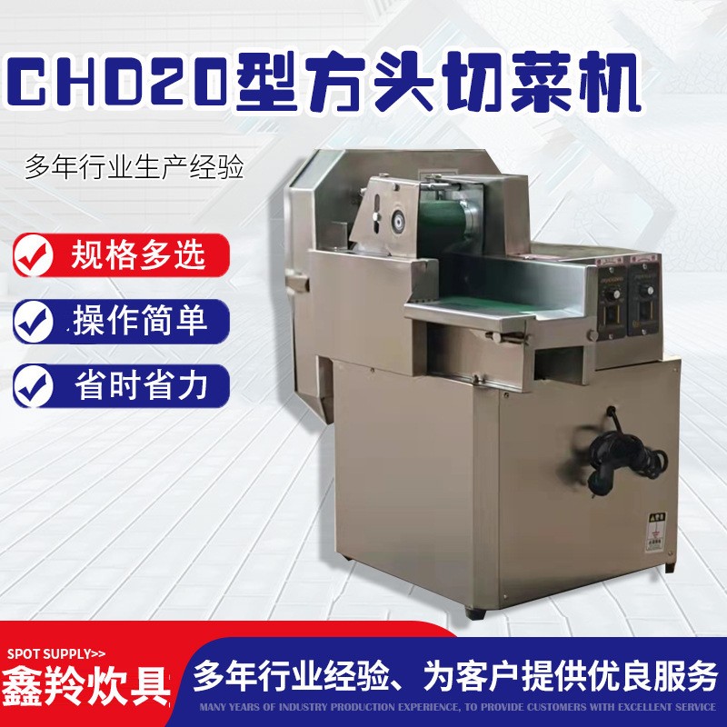 现货销售商用不锈钢20方头切菜机 蔬菜切片段丁丝小型切菜机图2