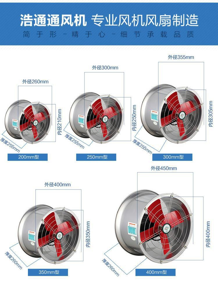 排气扇抽风机厨房工业强力家用工厂养殖排风扇静音圆形换气扇图2