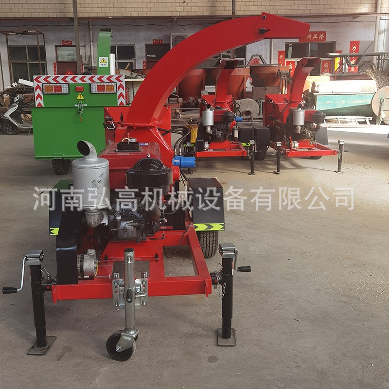 园林干湿树枝树杈粉碎机 轮胎移动树枝粉碎机 柴油动力木材碎枝机图3