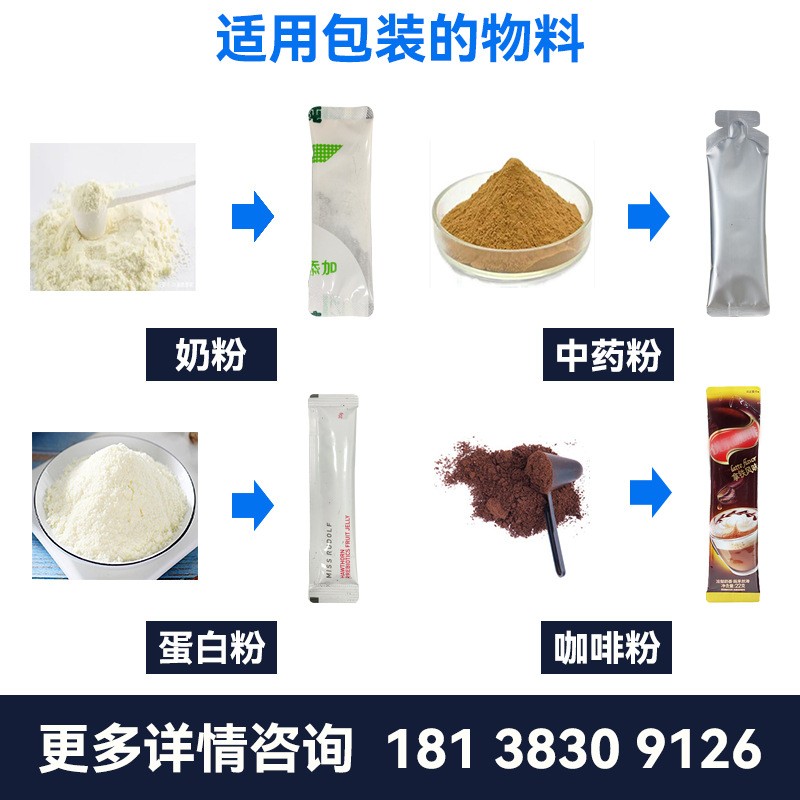 中药粉三边封粉剂包装机 奶粉小包装装袋机 调味粉圆角粉末灌装机图2
