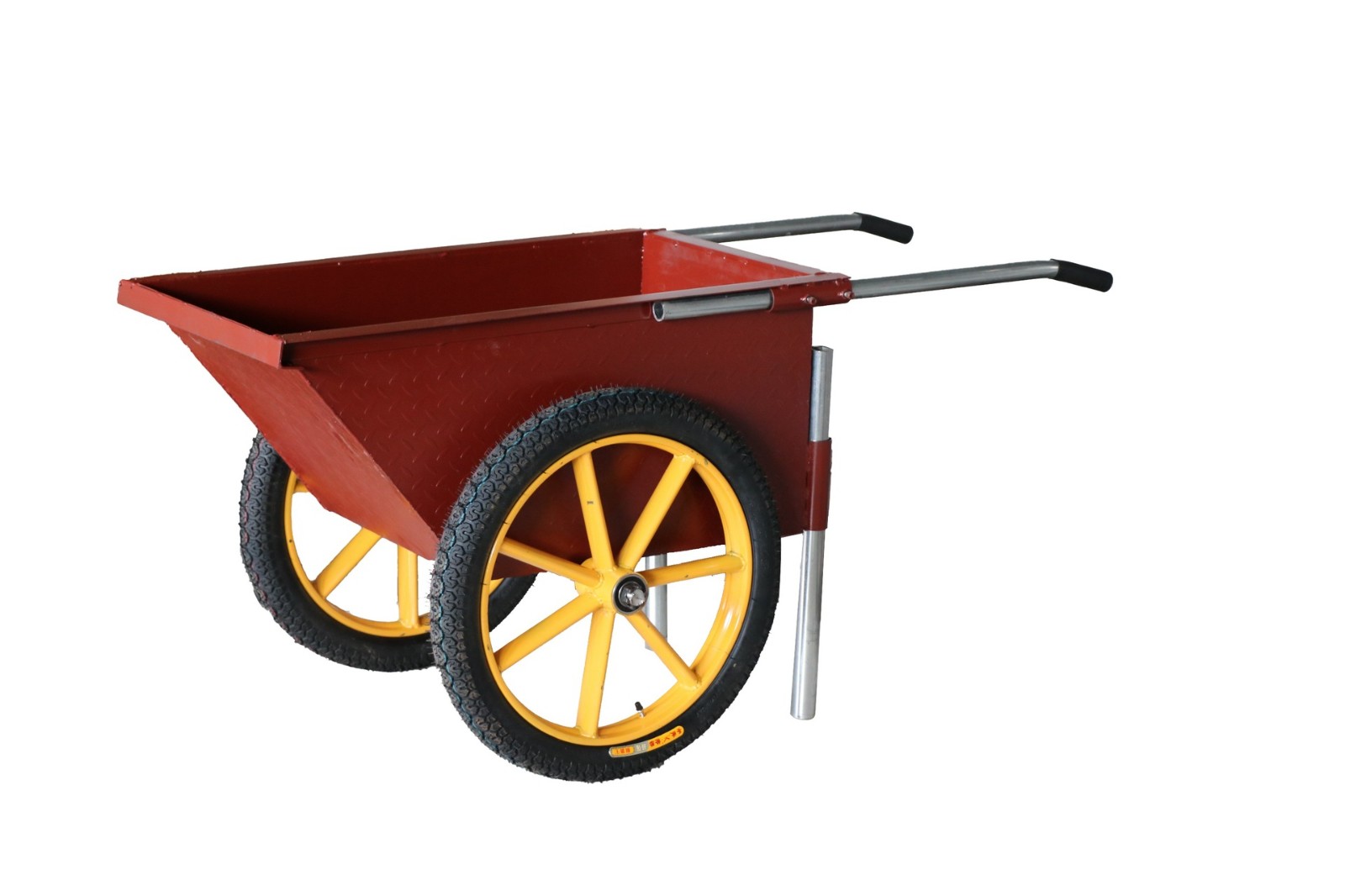 厂家供应加厚工地翻斗车劳动两轮手推搬运车灰斗推车建筑垃圾拖车图5