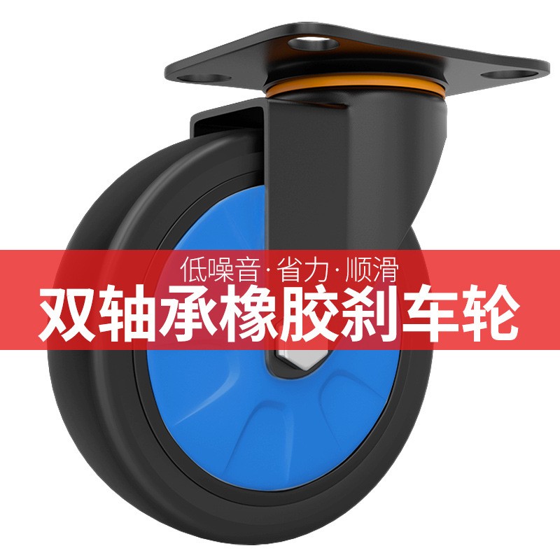 手推车拉货小拉车四轮平板车静音折叠拖车家用推车超市仓库搬运车图3