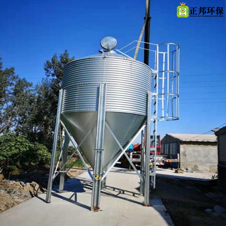 畜禽养殖场专用 镀锌板料塔养殖饲料线养殖畜牧设备饲料储存罐图3