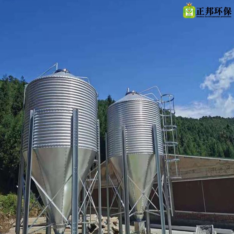 畜禽养殖场专用 镀锌板料塔养殖饲料线养殖畜牧设备饲料储存罐图2