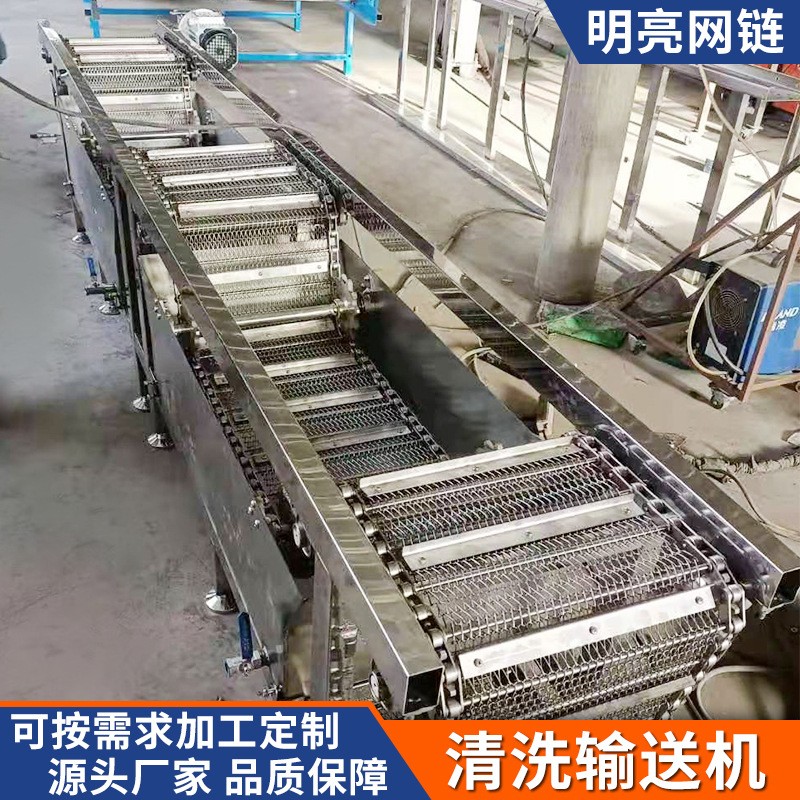 不锈钢果蔬清洗机土豆红薯生姜苦菜海产品气泡翻滚喷淋清洗输送机图5