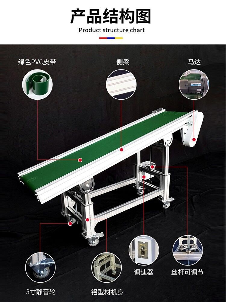 小型输送机传送带机械不锈钢皮带输送机转弯多规格自动流水线设备图4