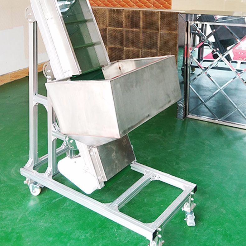 注塑颗粒皮带提升机 斗式送料提升机 五金颗粒爬坡皮带输送机厂家图4