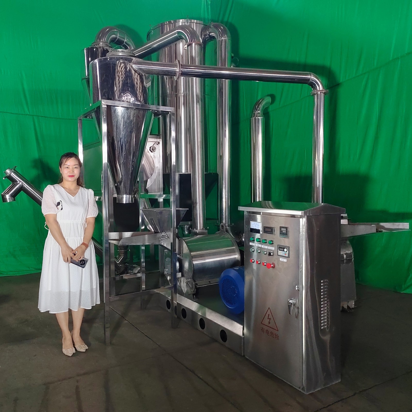 批发304低温不锈钢粉碎机 双口不锈钢粉碎 大型药材磨粉机图5