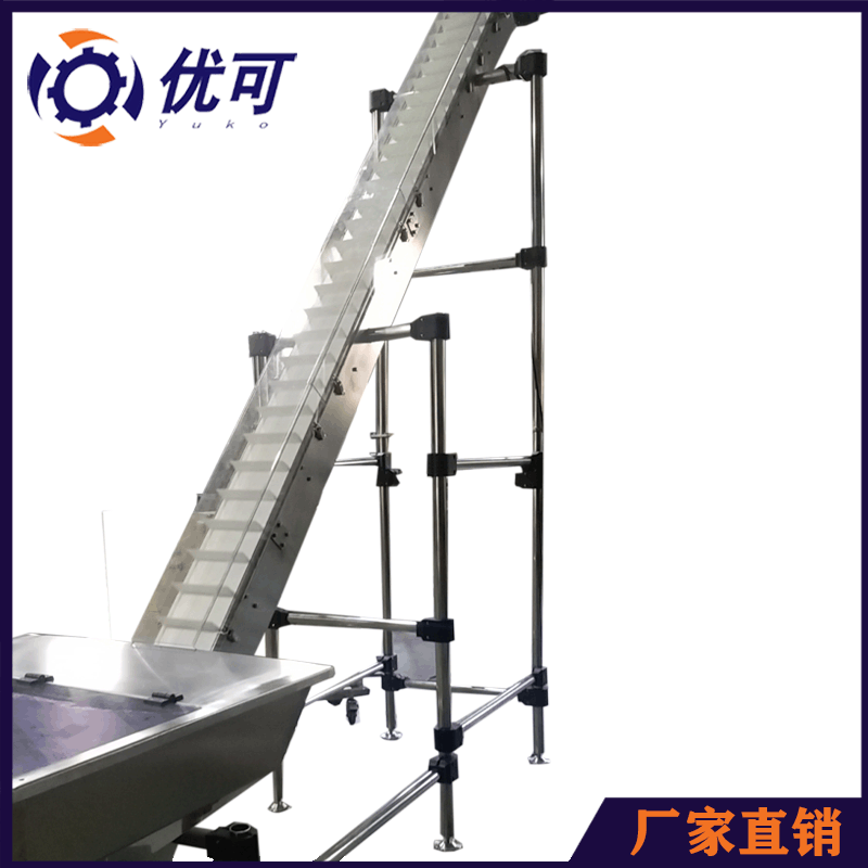 厂家非标定制饮料瓶盖爬坡机挡板瓶装水塑料瓶盖皮带提升输送机图2