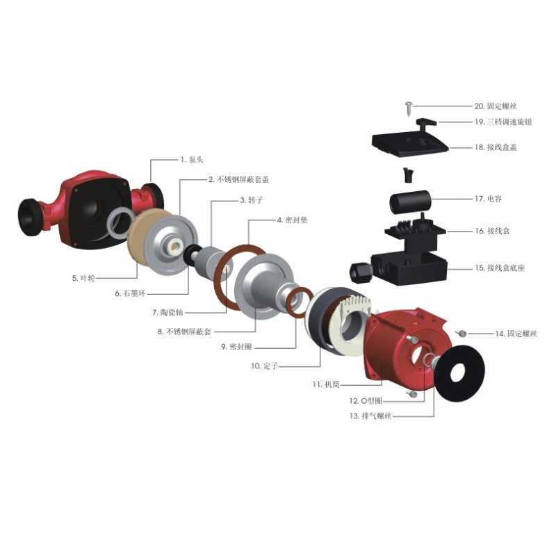 雨沃家用静音增压泵地热循环泵暖气循环水泵图5