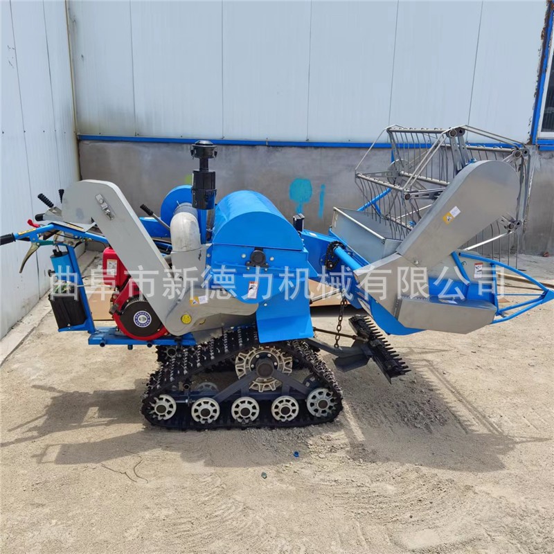 微型全喂入式水稻收割机 小型打稻谷机 手扶式小型小麦收割机图3